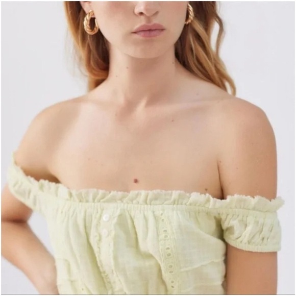 UO Evie Off-The-Shoulder Check Romper Urban Outfitters NWOT - Picture 3 of 6